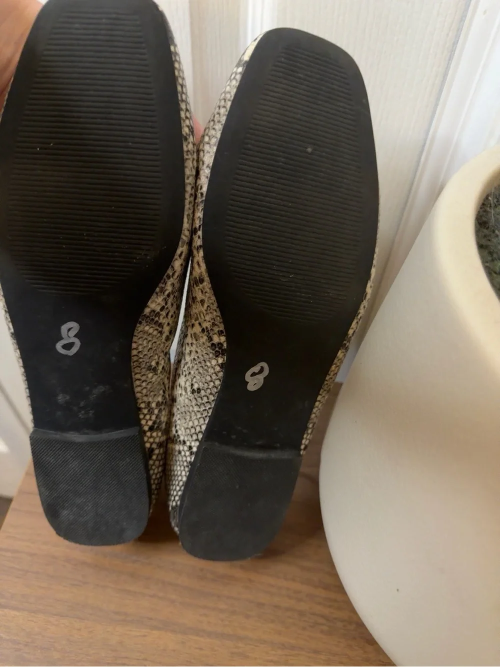 Steve Madden Snakeskin Square Toe Ballet Flats Size 8.5 Y2K